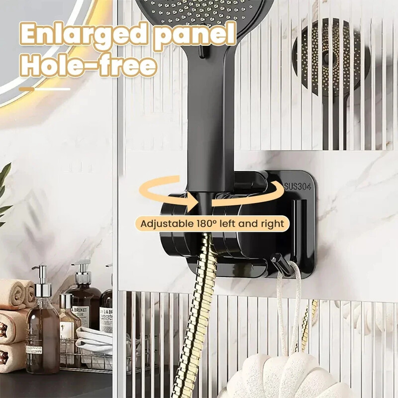 Suport de mână autoadeziv pentru cap de duș, fixator de suport pentru cap de duș reglabil pe perete cu cârlig Accesorii pentru baie