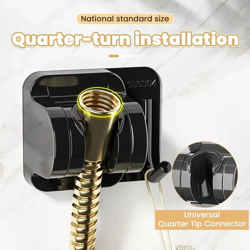 Suport de mână autoadeziv pentru cap de duș, fixator de suport pentru cap de duș reglabil pe perete cu cârlig Accesorii pentru baie