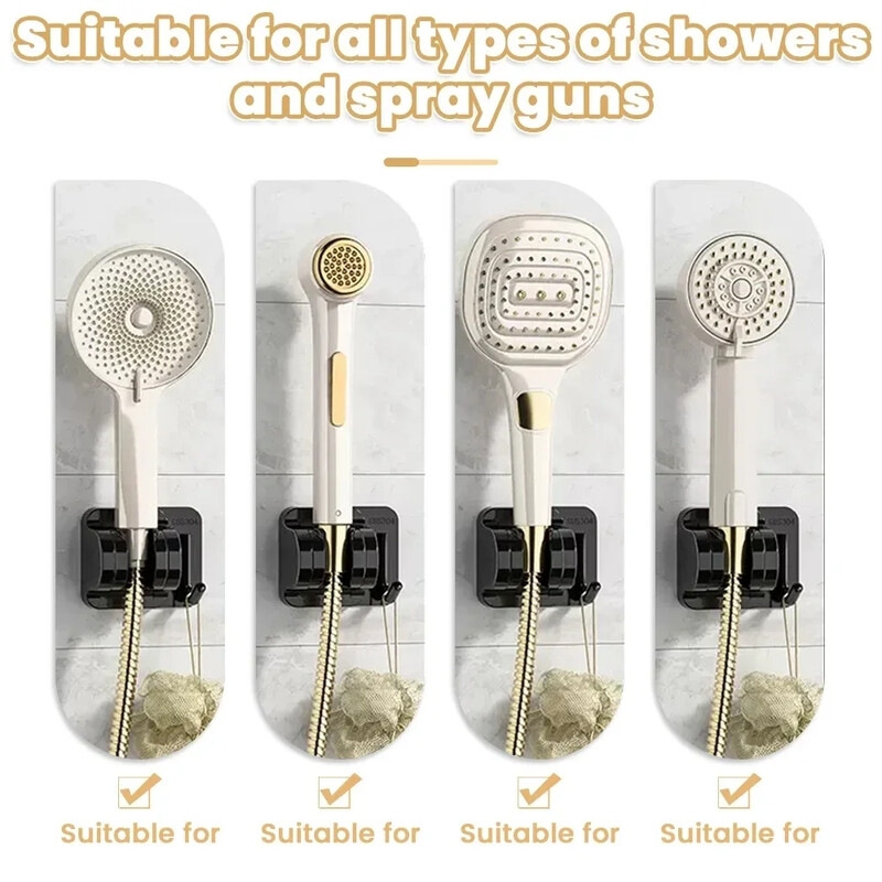 Suport de mână autoadeziv pentru cap de duș, fixator de suport pentru cap de duș reglabil pe perete cu cârlig Accesorii pentru baie
