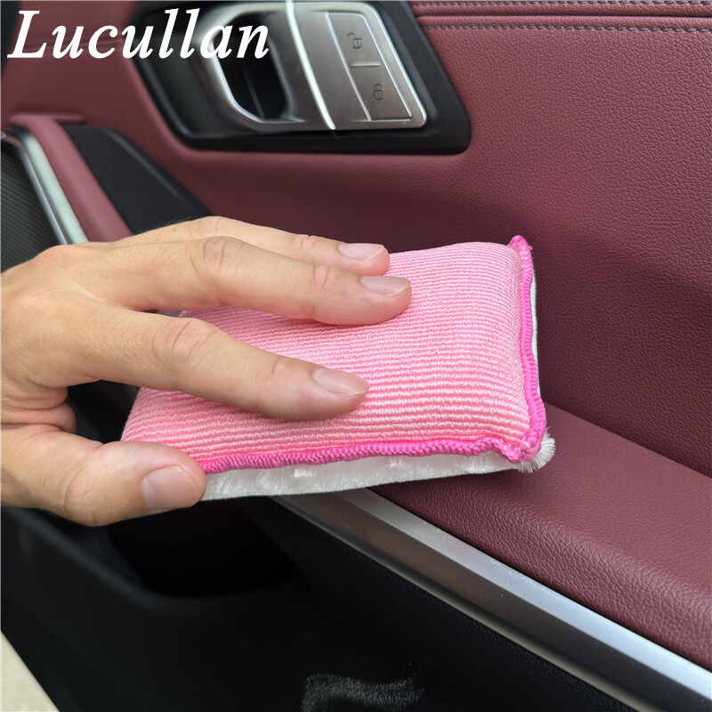 Lucullan Pink Scrub Ninja čistiaca špongia do interiéru (5”x3,5”), väčšia a hrubšia pre lepšie čistenie