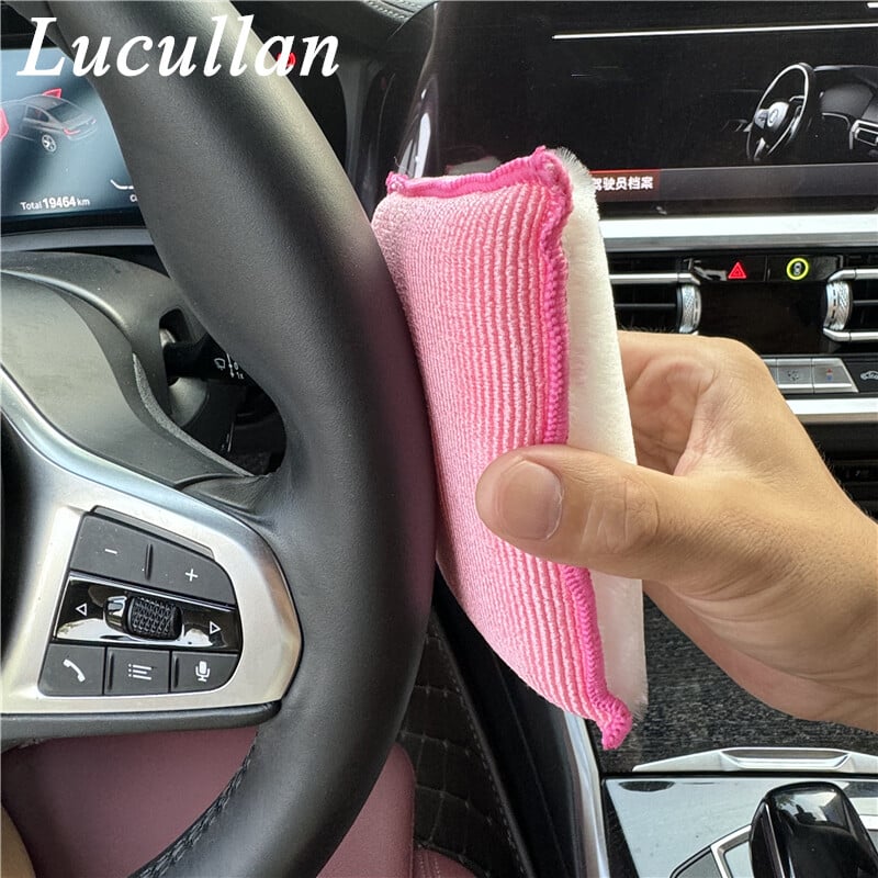 Lucullan Pink Scrub Ninja čistiaca špongia do interiéru (5”x3,5”), väčšia a hrubšia pre lepšie čistenie
