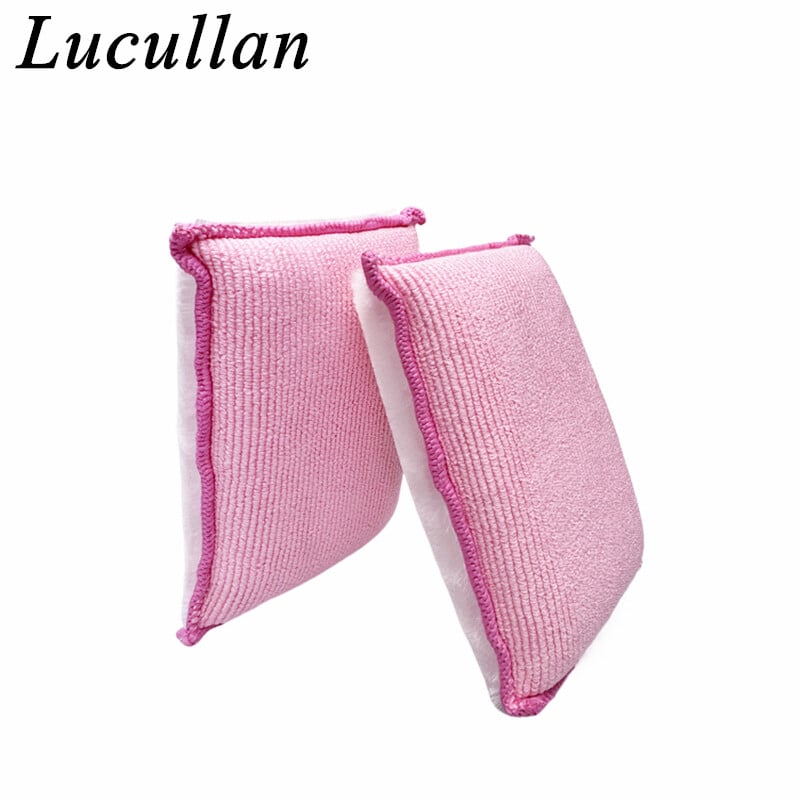 Lucullan Pink Scrub Ninja čistiaca špongia do interiéru (5”x3,5”), väčšia a hrubšia pre lepšie čistenie