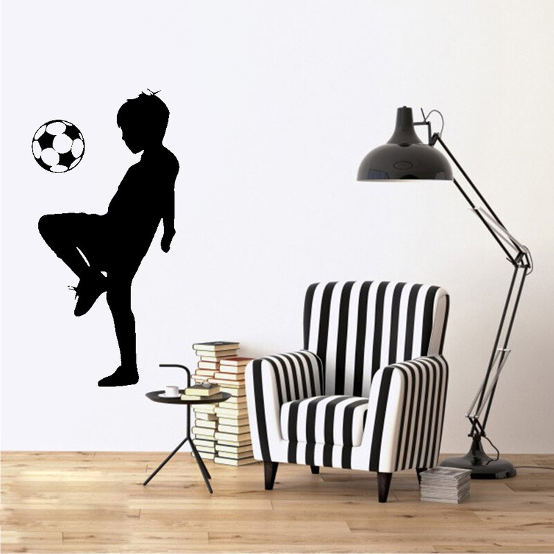 Nogometne zidne naljepnice za malog dječaka Tapete za dječake Dekoracija dječje sobe vinilne zidne naljepnice Dekoracija spavaće sobe nogometni mural Naljepnice