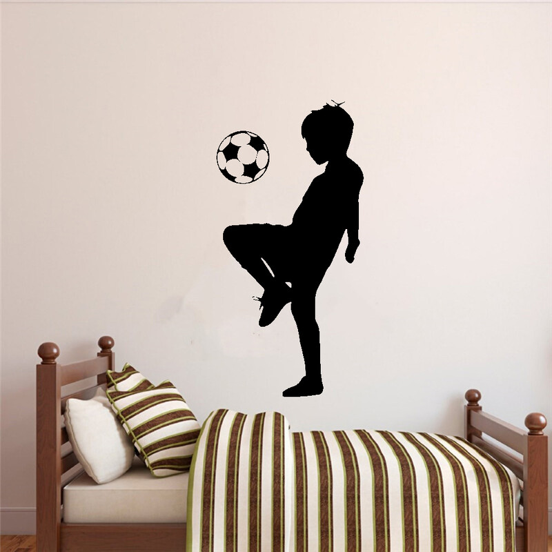 Nogometne zidne naljepnice za malog dječaka Tapete za dječake Dekoracija dječje sobe vinilne zidne naljepnice Dekoracija spavaće sobe nogometni mural Naljepnice