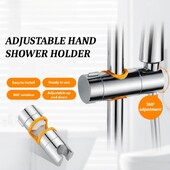 Universalus slankiojančios juostos rankinio dušo laikiklis Reguliuojamas 18–25 mm purkštuvas Dušo rankenos bėgelio laikiklis Tvirtinimo kronšteinai Vonios kambario priedai