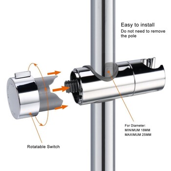 Βάση ντουζιέρας Universal Slide Bar Ρυθμιζόμενη 18~25 mm Βάση στήριξης ράγας ντους με ψεκαστήρα Βάσεις στήριξης Αξεσουάρ μπάνιου