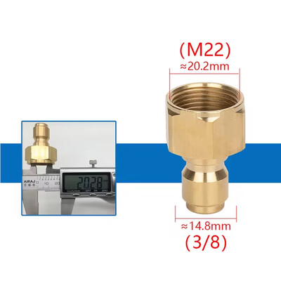 Magasnyomású mosó gyorscsatlakozó készlet M22 14 mm-től 3/8-ig tömlő gyorscsatlakozó illesztési adapter a nagynyomású mosópisztoly tömlőszivattyúhoz 5000 PSI