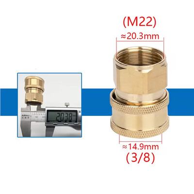 Magasnyomású mosó gyorscsatlakozó készlet M22 14 mm-től 3/8-ig tömlő gyorscsatlakozó illesztési adapter a nagynyomású mosópisztoly tömlőszivattyúhoz 5000 PSI