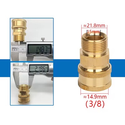 Magasnyomású mosó gyorscsatlakozó készlet M22 14 mm-től 3/8-ig tömlő gyorscsatlakozó illesztési adapter a nagynyomású mosópisztoly tömlőszivattyúhoz 5000 PSI