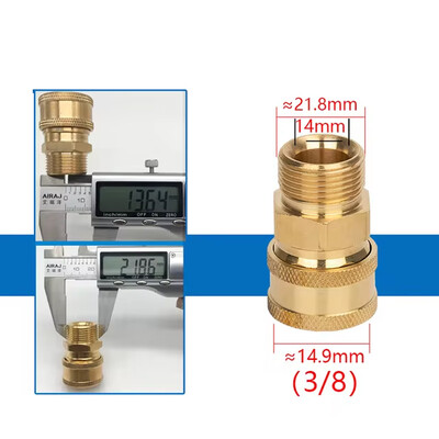 Magasnyomású mosó gyorscsatlakozó készlet M22 14 mm-től 3/8-ig tömlő gyorscsatlakozó illesztési adapter a nagynyomású mosópisztoly tömlőszivattyúhoz 5000 PSI