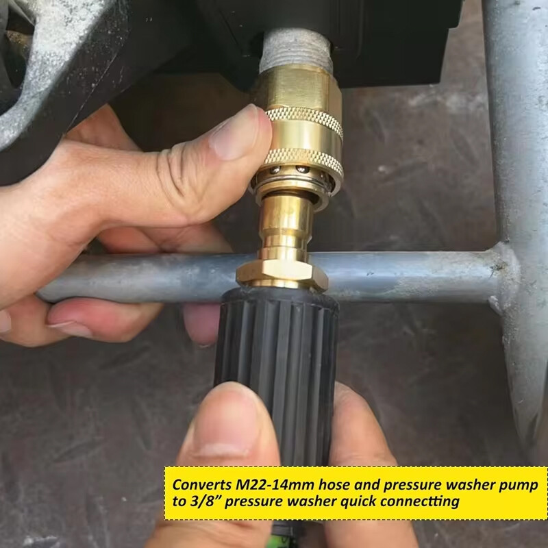 Magasnyomású mosó gyorscsatlakozó készlet M22 14 mm-től 3/8-ig tömlő gyorscsatlakozó illesztési adapter a nagynyomású mosópisztoly tömlőszivattyúhoz 5000 PSI