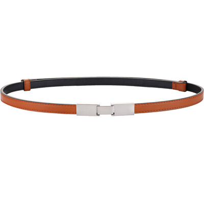 Novi ženski remeni za 2024. Mršavi mekani remeni od prave kože Podesivi tanki remen oko struka Srebrni metalik pojas s kopčom