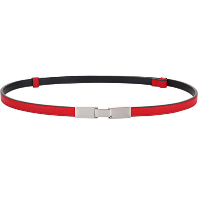 Novi ženski remeni za 2024. Mršavi mekani remeni od prave kože Podesivi tanki remen oko struka Srebrni metalik pojas s kopčom