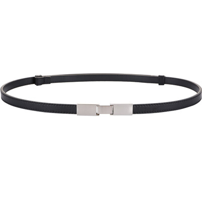 Novi ženski remeni za 2024. Mršavi mekani remeni od prave kože Podesivi tanki remen oko struka Srebrni metalik pojas s kopčom