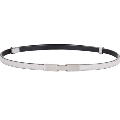 Novi ženski remeni za 2024. Mršavi mekani remeni od prave kože Podesivi tanki remen oko struka Srebrni metalik pojas s kopčom