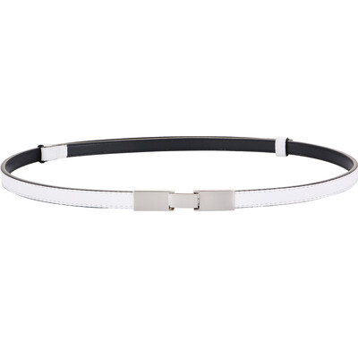 Novi ženski remeni za 2024. Mršavi mekani remeni od prave kože Podesivi tanki remen oko struka Srebrni metalik pojas s kopčom