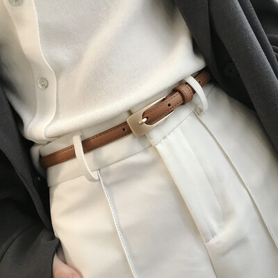 Módne dámske tenké opasky, elegantné kožené opasky s štvorcovou sponou, džínsy, nohavice, opasky, dámske oblečenie, dekorácie, podväzky, popruh, 벨트