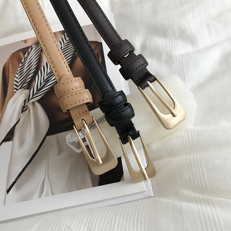 Módne dámske tenké opasky, elegantné kožené opasky s štvorcovou sponou, džínsy, nohavice, opasky, dámske oblečenie, dekorácie, podväzky, popruh, 벨트