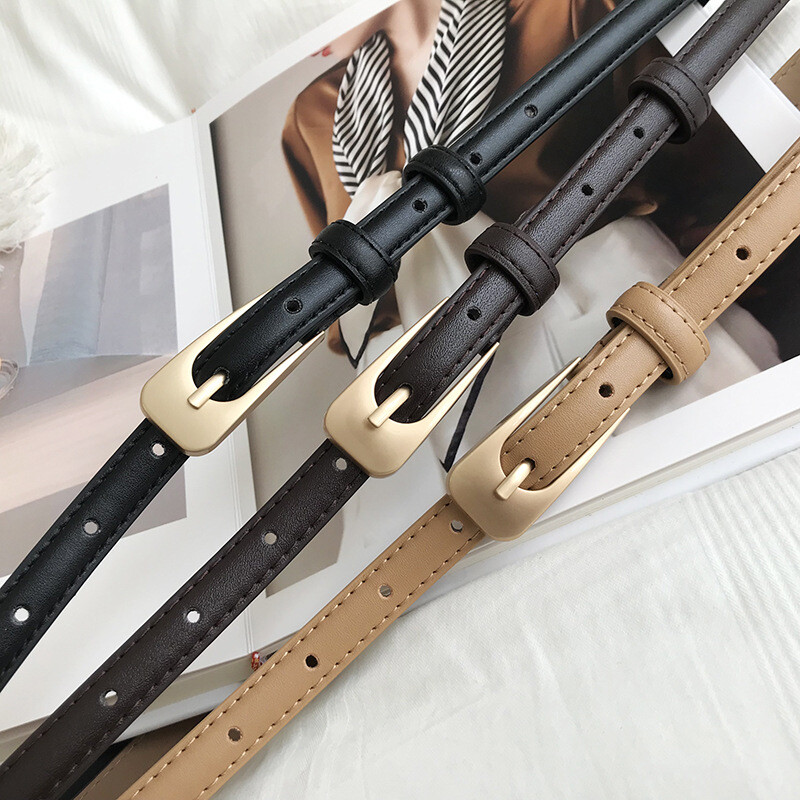 Módne dámske tenké opasky, elegantné kožené opasky s štvorcovou sponou, džínsy, nohavice, opasky, dámske oblečenie, dekorácie, podväzky, popruh, 벨트