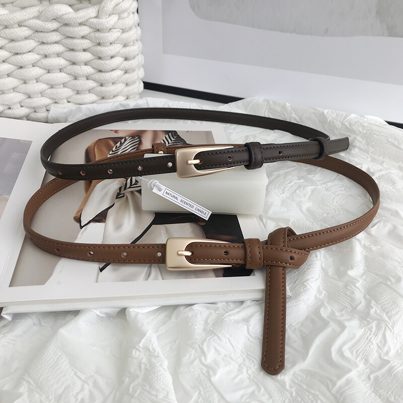 Módne dámske tenké opasky, elegantné kožené opasky s štvorcovou sponou, džínsy, nohavice, opasky, dámske oblečenie, dekorácie, podväzky, popruh, 벨트