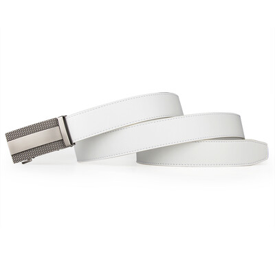 Nauji madingi balti vyriški diržai automatinio lydinio sagtimi vyriški Natūralios Cowskin odos golfo diržas plius dydis 130cm