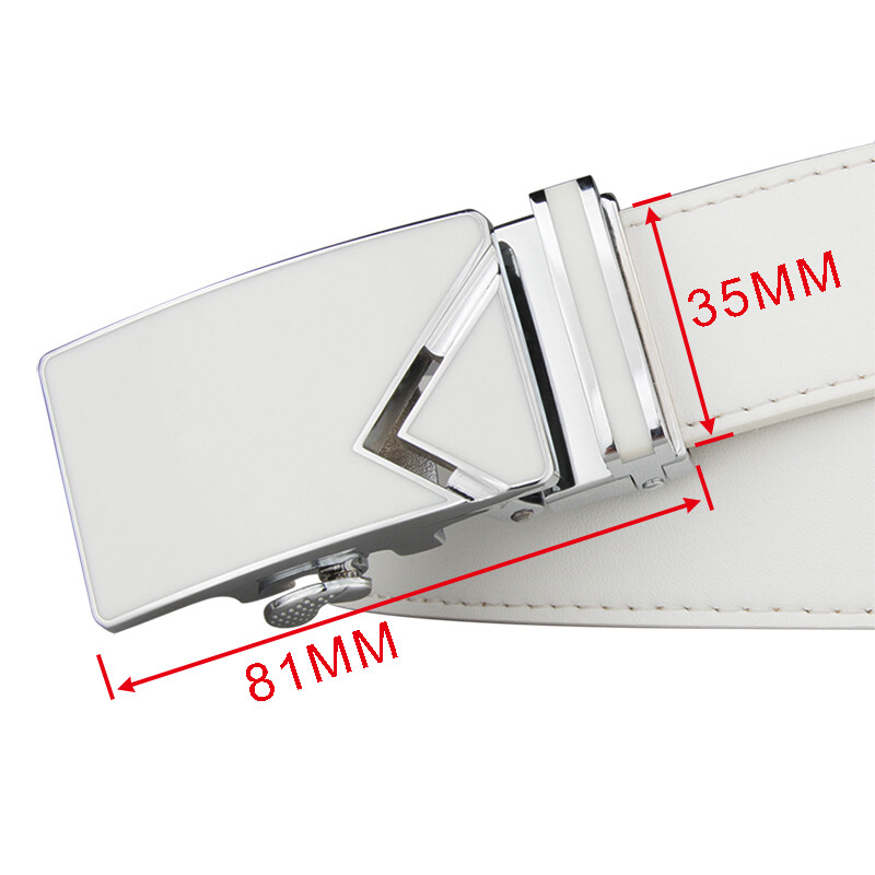 Nauji madingi balti vyriški diržai automatinio lydinio sagtimi vyriški Natūralios Cowskin odos golfo diržas plius dydis 130cm