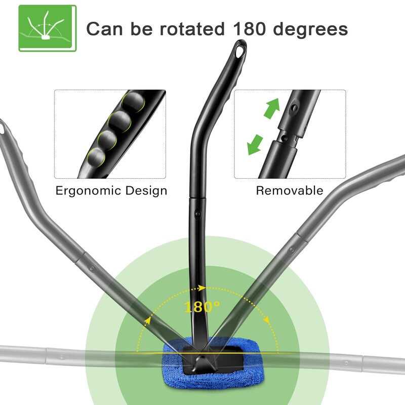 3db autós ablaktisztító kefe készlet szélvédőtörlő mikroszálas törlő tisztító kefe Automatikus tisztító mosószerszám hosszú nyél