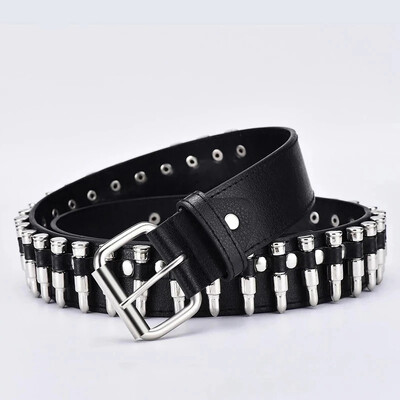 Cureaua punk din piele pentru dama de moda noua cu nit tubular centura de marca de lux personalitate rock salbatic curea de tendinta tinere reglabila2023Nou