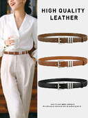 Moteriški odiniai juodi platus diržas, metalinis kvadratinis segtukas, reguliuojama juosmens juosta Madingi moteriški džinsų diržai