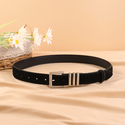 Moteriški odiniai juodi platus diržas, metalinis kvadratinis segtukas, reguliuojama juosmens juosta Madingi moteriški džinsų diržai