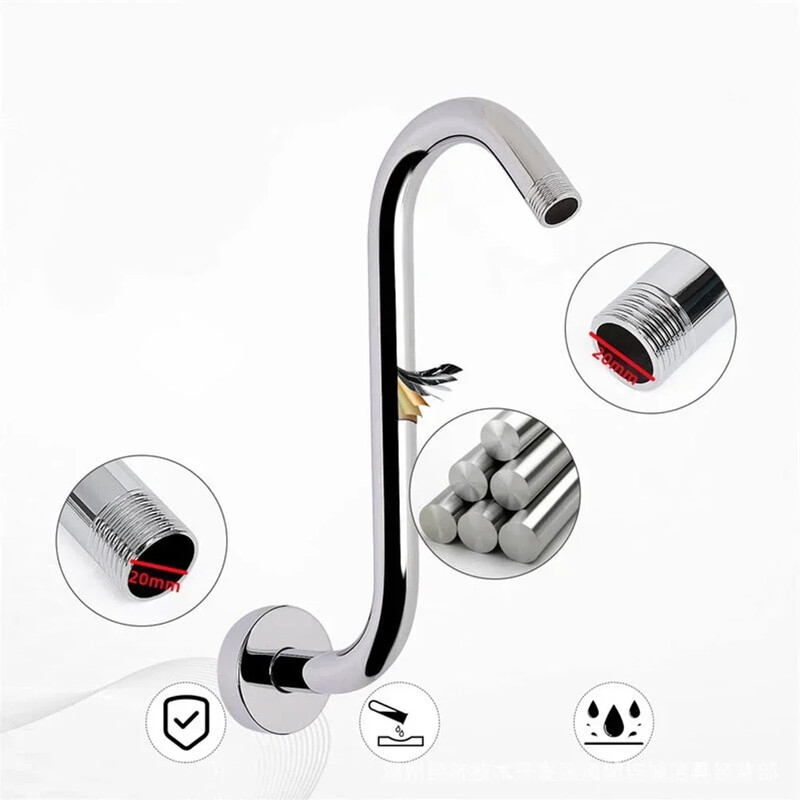 Vonios kambario dušo galvutės svirties priedų ilgintuvas prie sienos tvirtinamos dušo svirties nerūdijančio plieno dušo galvutės strypas vonios kambario įranga