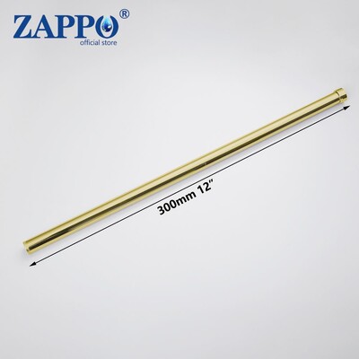 ZAPPO prailginimo vamzdžio prailginimo vamzdis dušo strypo strypas, montuojamas ant sienos, matinis juodas 303 mm nerūdijančio plieno vamzdis dušo maišytuvui