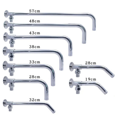 19-52 cm dušas galvas pagarinājuma svira, kas piestiprināta pie sienas nerūsējošā tērauda lietusgāzes pagarinātāja caurule Dušas turētāja pamatne Vannas istabas piederumi