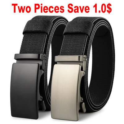 Naujas golfo sportinis elastinis diržas, metalinis automatinis sagtis, tvirtas tamprus nailono vyriškas karinis taktinis diržas, 115–150 cm didelio dydžio diržai