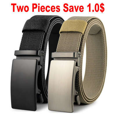 Naujas golfo sportinis elastinis diržas, metalinis automatinis sagtis, tvirtas tamprus nailono vyriškas karinis taktinis diržas, 115–150 cm didelio dydžio diržai