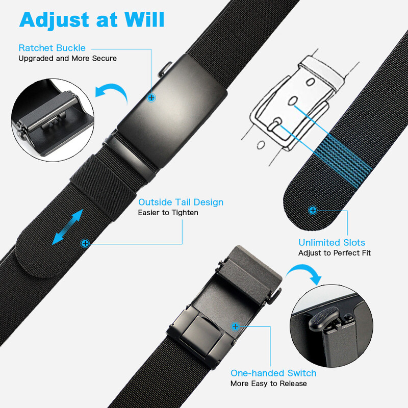 Naujas golfo sportinis elastinis diržas, metalinis automatinis sagtis, tvirtas tamprus nailono vyriškas karinis taktinis diržas, 115–150 cm didelio dydžio diržai