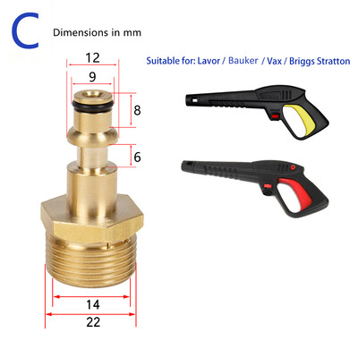 Visokotlačni perač automobila Konektor crijeva Konvertor M22 Navoj za AR Patriot Daewoo Lavor Black Decker Bosch Bort visokotlačni perač