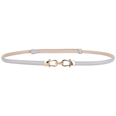 Vékony bőröv nőknek Egyszerű aranycsattal állítható deréköv Vintage női ruhák vékony öv