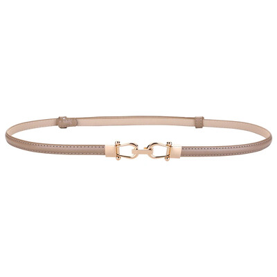 Vékony bőröv nőknek Egyszerű aranycsattal állítható deréköv Vintage női ruhák vékony öv