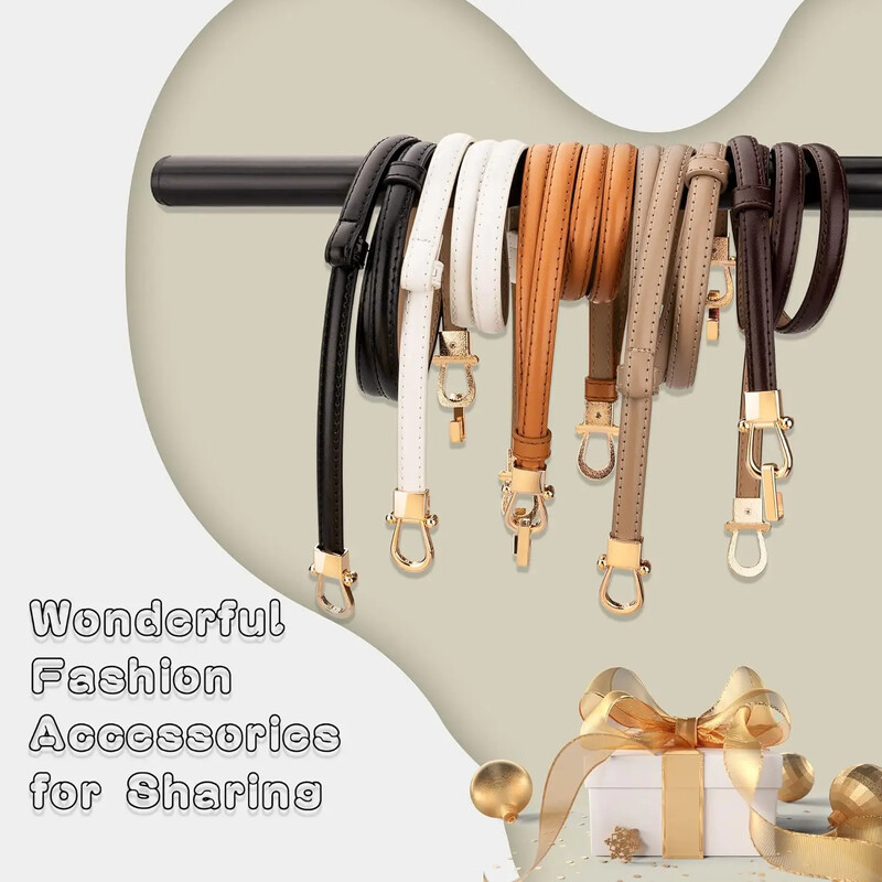 Vékony bőröv nőknek Egyszerű aranycsattal állítható deréköv Vintage női ruhák vékony öv