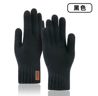 Vyriškos megztos pirštinės Žiemos jutiklinis ekranas Aukštos kokybės vyriškos storos šiltos vilnos kašmyro kietos pirštinės Vyriškos kumštinės pirštinės verslo ruduo