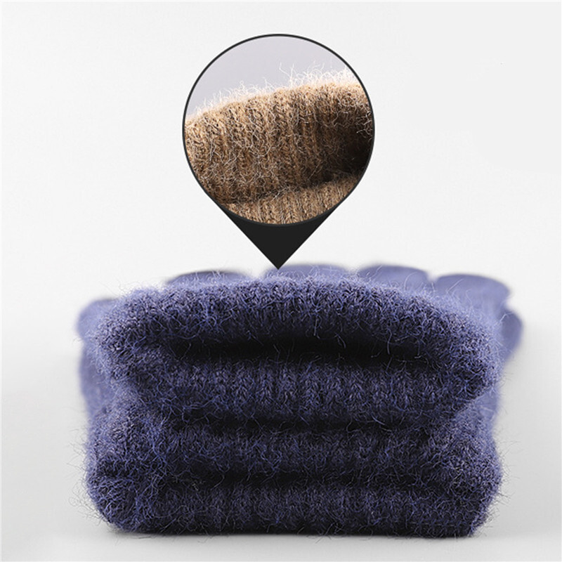 Vyriškos megztos pirštinės Žiemos jutiklinis ekranas Aukštos kokybės vyriškos storos šiltos vilnos kašmyro kietos pirštinės Vyriškos kumštinės pirštinės verslo ruduo