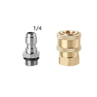 1/4 greitosios jungties aukšto slėgio plovimo adapterio rinkinys M14*1,5 moteriškas 4000PSI žalvario putplasčio adapterio jungtis