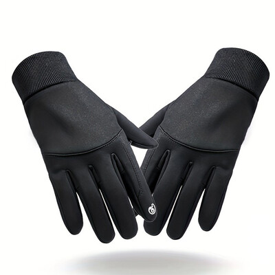 1Suporuokite lauko rudens ir žiemos plius aksomines šiltas pirštines vyrams ir moterims su jutikliniu ekranu, neslidžias važinėjimo dviračiu pirštines