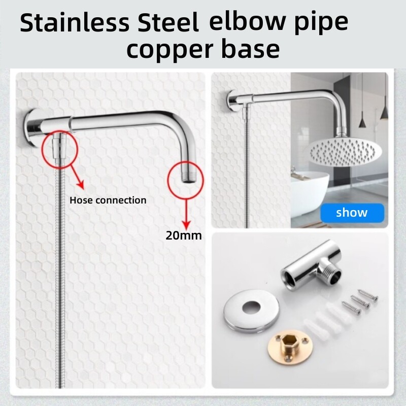 1vnt prie sienos montuojama dušo rankena nerūdijančio plieno medžiaga, chromuota vonios kambario dušo aparatūros priedai