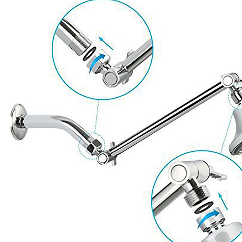 Dušipealne pihusti pikendusvarras roostevabast terasest reguleeritav vasest dušipea pikendusvars küünarnukk dušiõla tugi