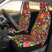 Set de huse pentru scaune auto Hippie, colorate, florale, 2 buc. Accesorii auto pentru interiorul mașinii.