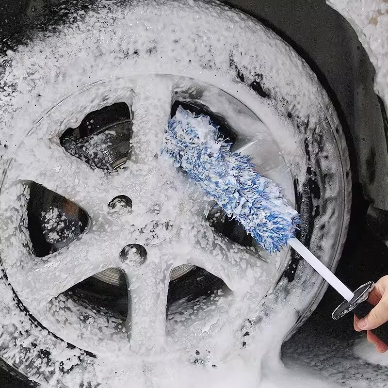 Automobilių plovimo mašina Super Brush Mikropluošto Premium Wheels Šepetys Neslidžia rankena Lengvai valomi ratlankiai Stipinai Ratų cilindrai Automobilių priedai