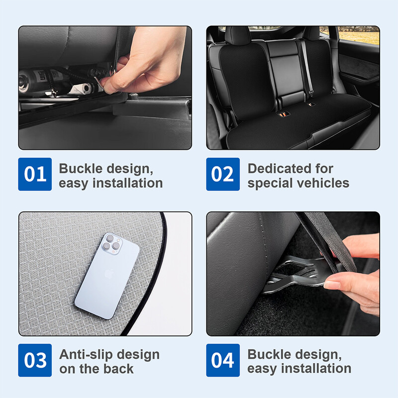 Jégselyem autóüléspárna Tesla Y 2020-2023 2024-es modellhez 2024-es szőnyegek légáteresztő minden évszakban, háttámla párnavédő huzat kiegészítők