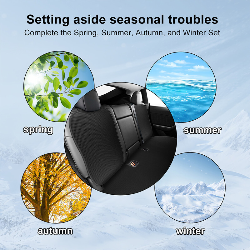 Jégselyem autóüléspárna Tesla Y 2020-2023 2024-es modellhez 2024-es szőnyegek légáteresztő minden évszakban, háttámla párnavédő huzat kiegészítők